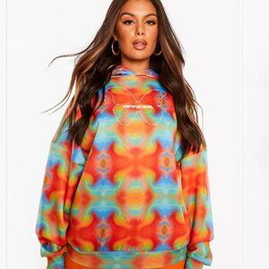 Boohoo Tie Dye Butterfly Print Hoodie